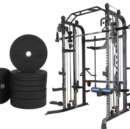 Cyklop 1 Suwnica Semi Commercial HMS + 60KG Dysków Olimpijskich 4x5kg 4x10kg