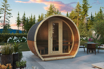 Sauna zewnętrzna Susi 200 dla 2-3 osób / Tylko ogrzewanie elektryczne / Wysokiej Jakości Świerk Nordycki ( Sosnowe Drewno Termiczne) | Wellness | Relaks | SPA | Wellness | Relax | SPA | Nordycki Styl | Drewno Termiczne