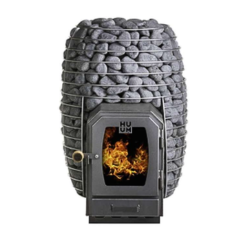HIVE Heat 12 kW - Wood Sauna Stove with Clean Burn and Cast Iron Door (30 kg Stones Included)