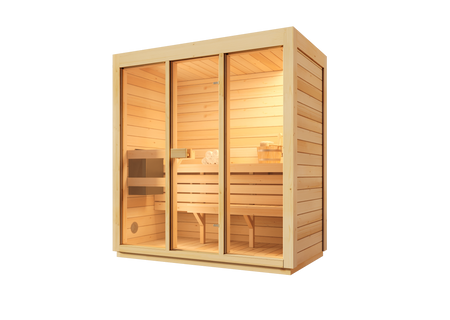 Bali M Home Sauna – En romslig innendørs badstue for 3 personer med en elektrisk varmeovn, perfekt for å slappe av i ditt eget hjem.