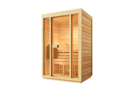 „Bali S Home Sauna“ – erdvi vidaus pirtis dviem asmenims su elektrine krosnele, puikiai tinkanti atsipalaiduoti jaukiuose namuose.