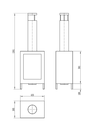 Samostoječi biokamin Kozen črna mat - sodoben, ekološki in enostaven za namestitev