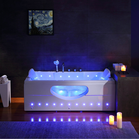 Wanna z hydromasażem IRIS 933B 160×84 – głęboki relaks w nowoczesnej formie, biała