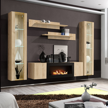 Bio-Kamin in Einbaumöbeln Moderner Kaminschrank HJ FY M1