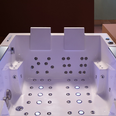 KARI 942 Weiße Hydromassage Badewanne 180x120 cm – Moderne SPA Badewanne für das Badezimmer
