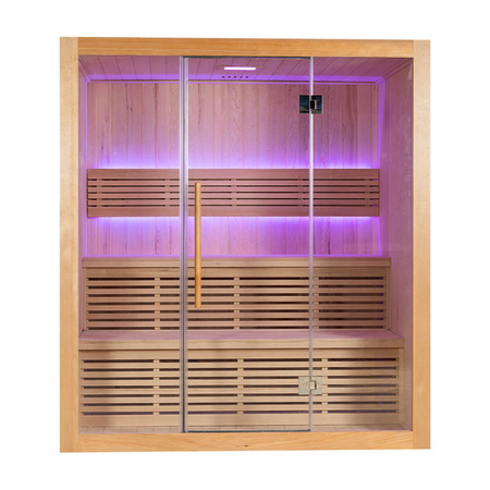 Sausā sauna 4 personām ar HARVIA 6 kW plīti 180 x 140 x 200 cm | Wellness | Relax | SPA | Panorāmas stikls | Ģimenei un draugiem
