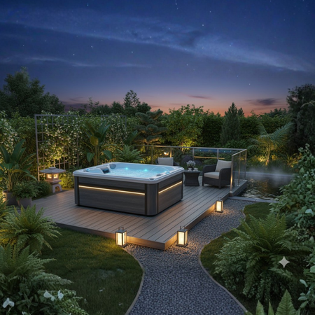 Ulkoporeallas OF-4001 Pro – Ylellinen SPA-vesihieronnalla 5 hengelle | Rentoutumista ja mukavuutta puutarhassasi