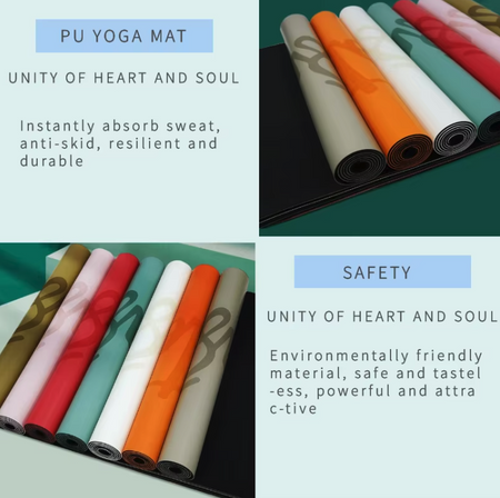 Esterilla de Yoga Antideslizante PU Natural Rubber 5mm | Esterilla Premium Profesional de Caucho Natural y Cuero PU | Quality-Spa Fitness