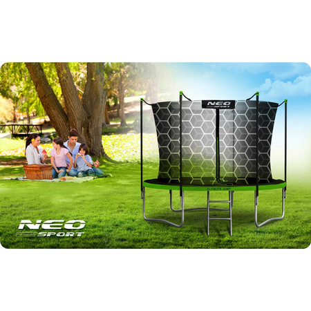 Trampolino da giardino 8 piedi/252 cm con rete interna e scaletta Neo-Sport