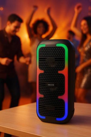 SQUEAK BeatOne 45W Bluetooth Wireless Speaker with Karaoke and RGB Function - USB-C, microSD