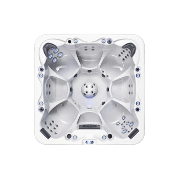 Jacuzzi da esterno per 7 persone con idromassaggio e fontana – vasca SPA di lusso