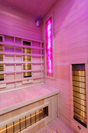 MO-EA2R Infrarotsauna mit Himalaya-Salzsteinen | Heimisches SPA | Natürliches Holz