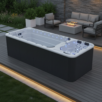 Luxury Swim Spa Endless Pool - підземний акриловий басейн з джакузі та спа-зоною, ідеально підходить для саду та будинку