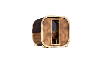 La sauna esterna Eke 220 per 4-6 persone / Fornello elettrico o a legna Harvia / Abete nordico di alta qualità (legno termico di pino) | Wellness | Relax | SPA | Wellness | Relax | SPA | Stile nordico | Legno termico