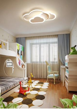 LAMPARA DE TECHO INFANTIL LED NUBES BLANCAS 58W + MANDO A DISTANCIA DL-I03