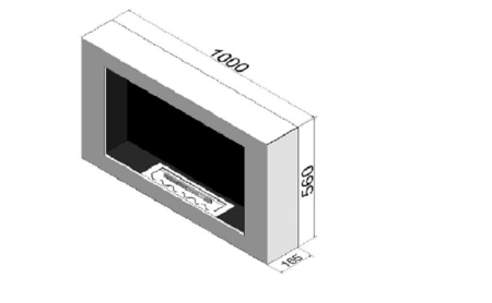 Chimenea de bioetanol compacta Murall 1000 — de pared, para empotrar en nicho, se adapta a cualquier interior