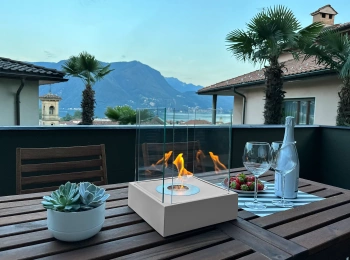 Freestanding Bio Fireplace Sunset Garden Mini Gray Matte